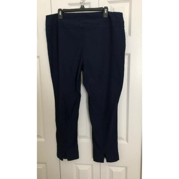 Coconut Row Palm Beach Women's Pull On Navy Pants Size 16 - Picture 2 of 6